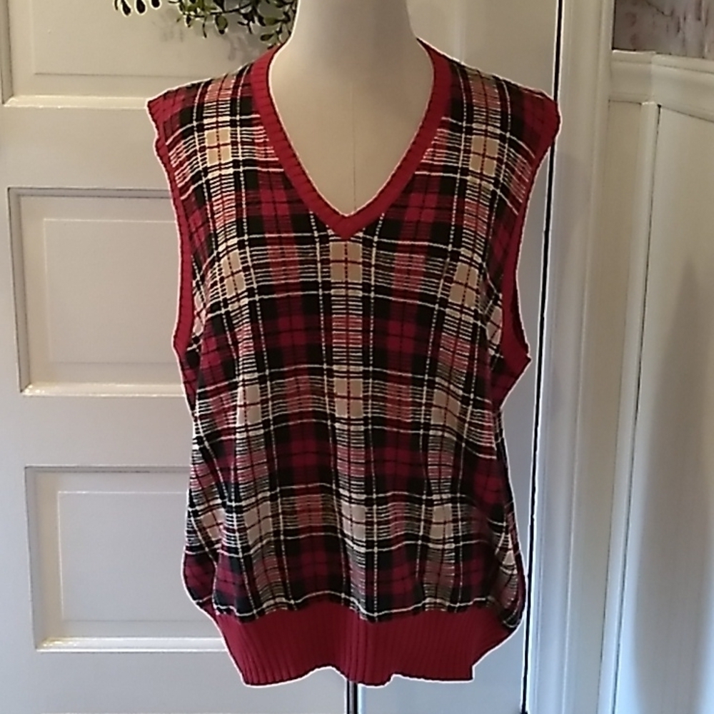 Ralph Lauren Polo red green men's grandpa Christmas vest large